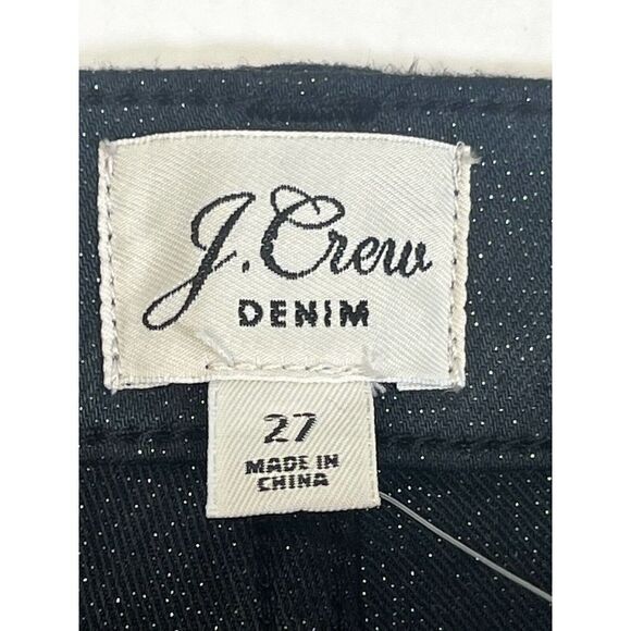 J. Crew Womens High Rise Black Jeans Size 27 Sparkle Glitter 9” Toothpick NEW - Picture 9 of 14